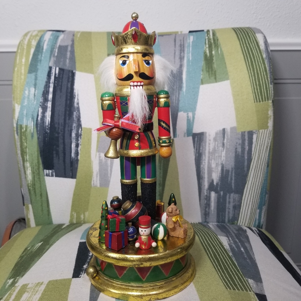 Festive Nutcracker with Gold and Red Accents
